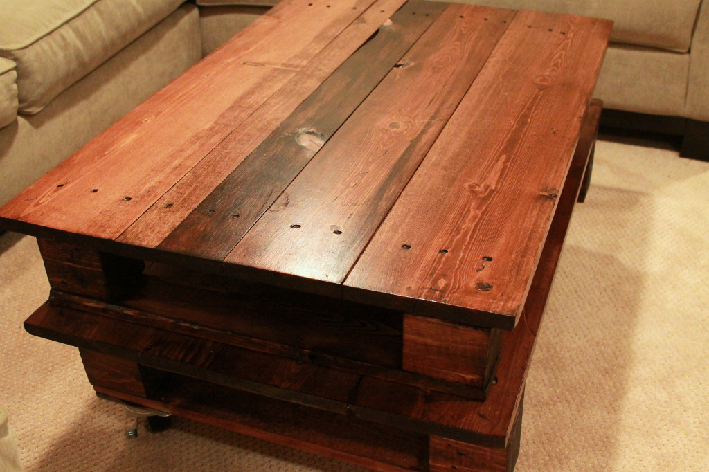 DIY Pallet Coffee Table Espresso and Cream